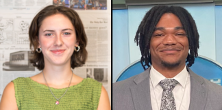2025 APSE Student Contest: Shelby Swanson, Wynton Jackson share first-place honors North Carolina graduate Shelby Swanson, left, and Hampton graduate Wynton Jackson