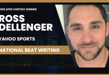 Ross Dellenger of Yahoo Sports wins National Beat Writing category in 2025 APSE contest Ross Dellenger of Yahoo Sports