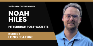 Noah Hiles of Pittsburgh Post-Gazette wins Division B long feature in 2025 APSE contest Noah Hiles of the Pittsburgh Post-Gazette