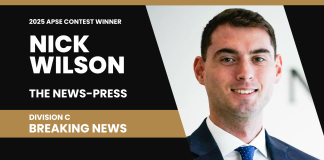 Nick Wilson of The News-Press wins Division C breaking news category in 2025 APSE contest Nick Wilson of The News-Press of Fort Myers, Fla.