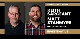 Keith Sargeant, Matt Stanmyre win first place in 2025 APSE Investigative category