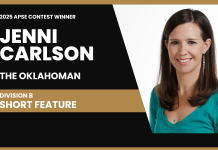 Jenni Carlson of The Oklahoman wins Division B short feature category in 2025 APSE contest Jenni Carlson of The Oklahoman