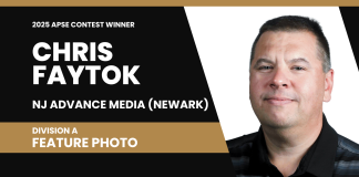 Chris Faytok of NJ Advance Media wins Division A feature photo category in 2025 APSE contest Chris Faytok of NJ Advance Media in Newark, New Jersey