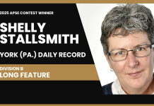 Shelly Stallsmith of York Daily Record wins Division D long feature category in 2025 APSE contest Shelly Stallsmith of the York (Pa.) Daily Record