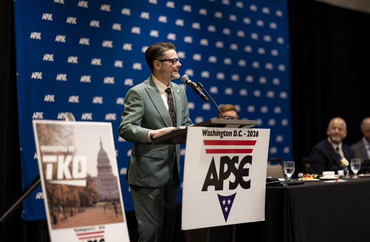 Perryn Keys opens APSE presidency with an emotional call to make today matter Buffalo News sports editor Perryn Keys takes office as president of the Associated Press Sports Editors during the Summer Conference Awards Banquet at the Crystal Gateway Marriot in Arlington, Virginia, on Saturday, July 18, 2026. (Photo by Austin DeSisto)